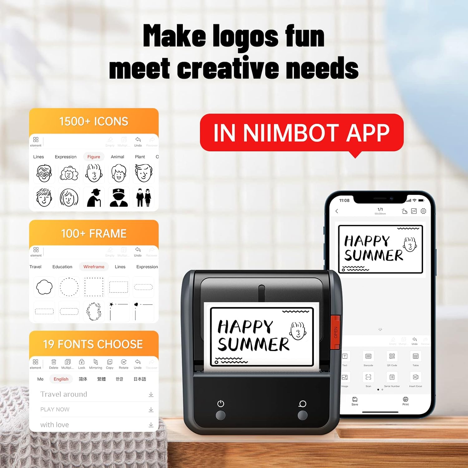 NIIMBOT Label Maker Machine, B3S Thermal Label Maker-3