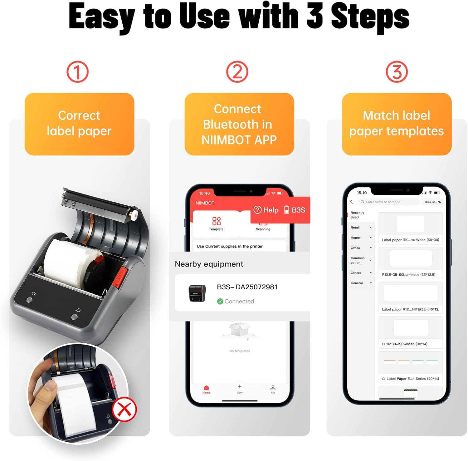 NIIMBOT Label Maker Machine, B3S Thermal Label Maker-4
