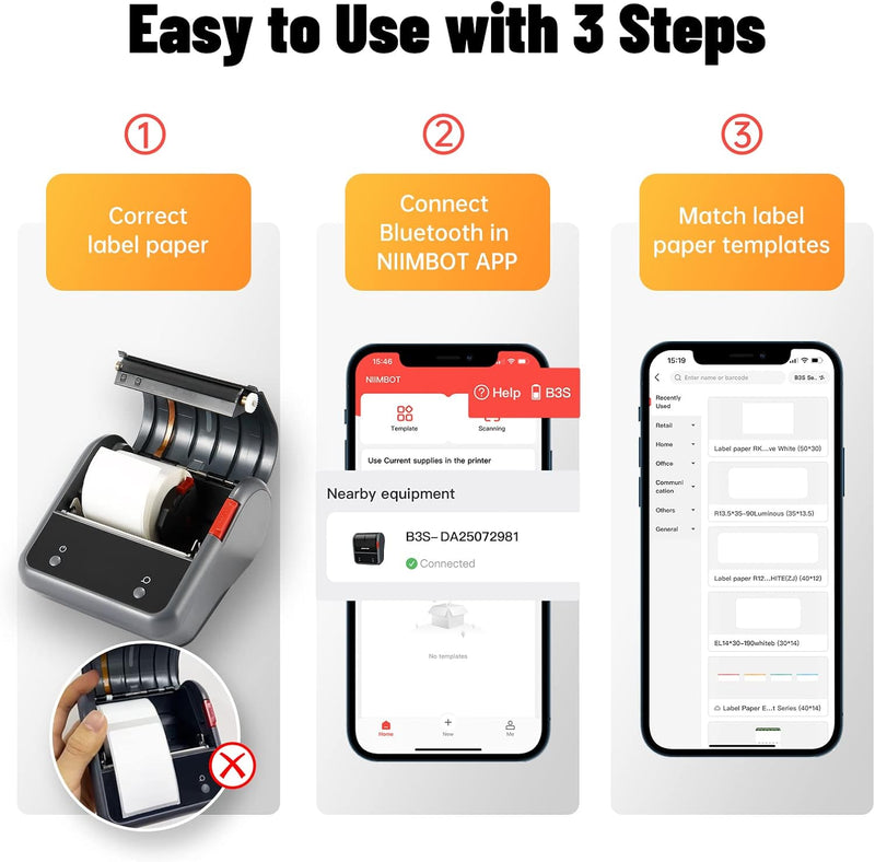 NIIMBOT Label Maker Machine, B3S Thermal Label Maker-4