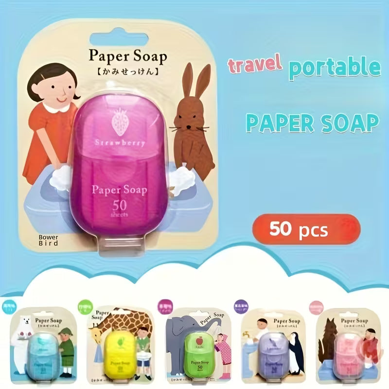 Portable Paper Soap | Unisex-Adult, Lavender Scented, Glycerin-Based, Ideal for Outdoor Camping and Travel, 50pcs-5