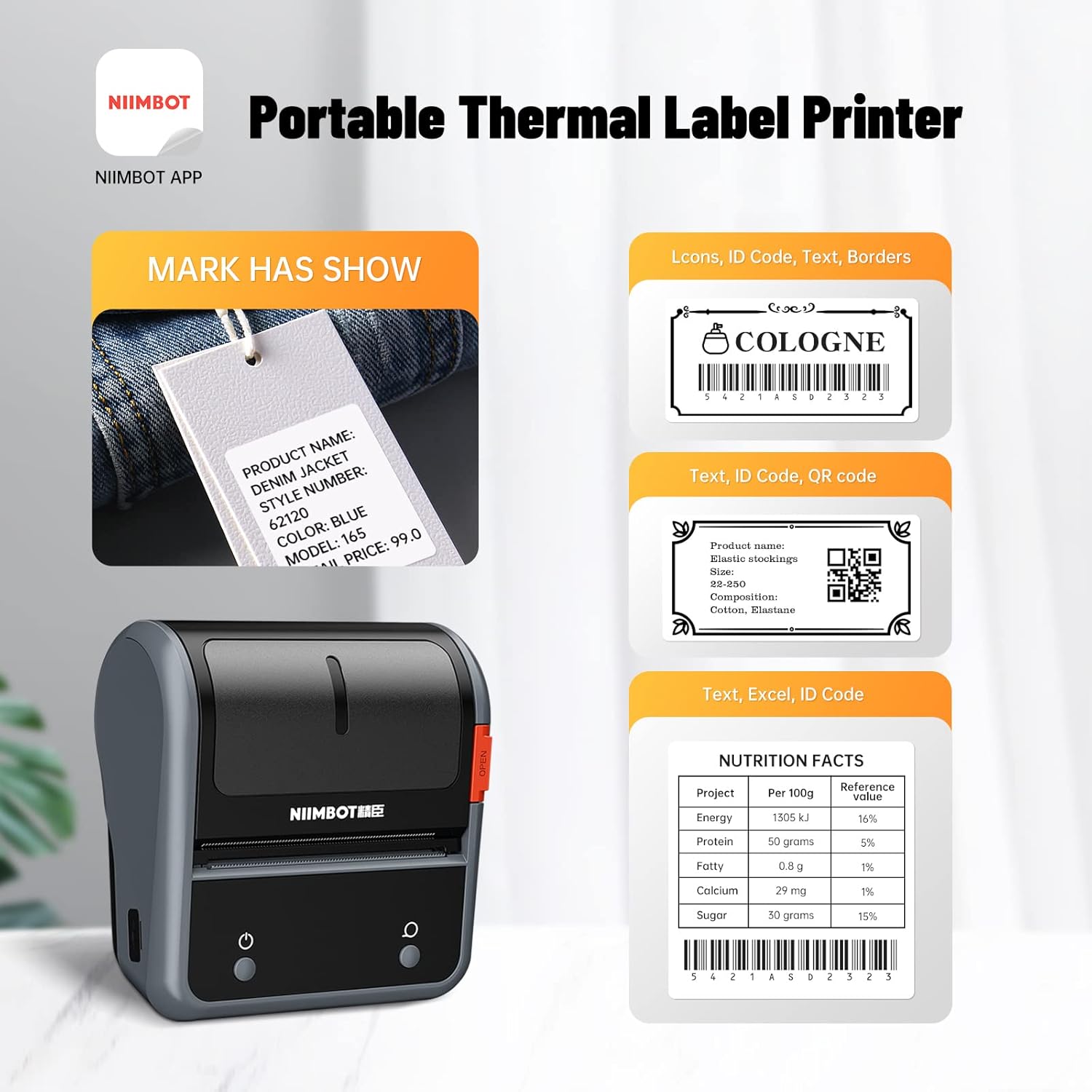 NIIMBOT Label Maker Machine, B3S Thermal Label Maker-5