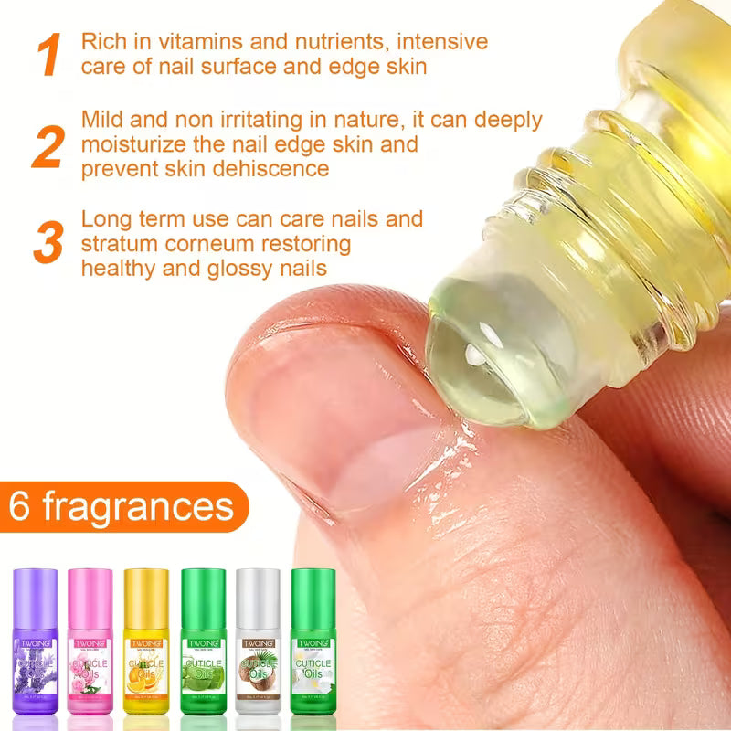 Daily Nail Care, Cuticle Oil Nail Natural Rose Nutrition Oil Plant Essential Oil Jojoba Oil for Cuticles Dead Skin And Damaged Nail for Women, 5ml-7