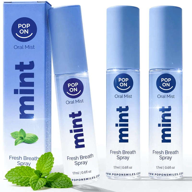 Pop On Fresh Breath Oral Mist – Cool Mint Alcohol-Free Spray, Instant Freshness, Spray and Go, Alcohol-Free,  Lightweight Mist, USA