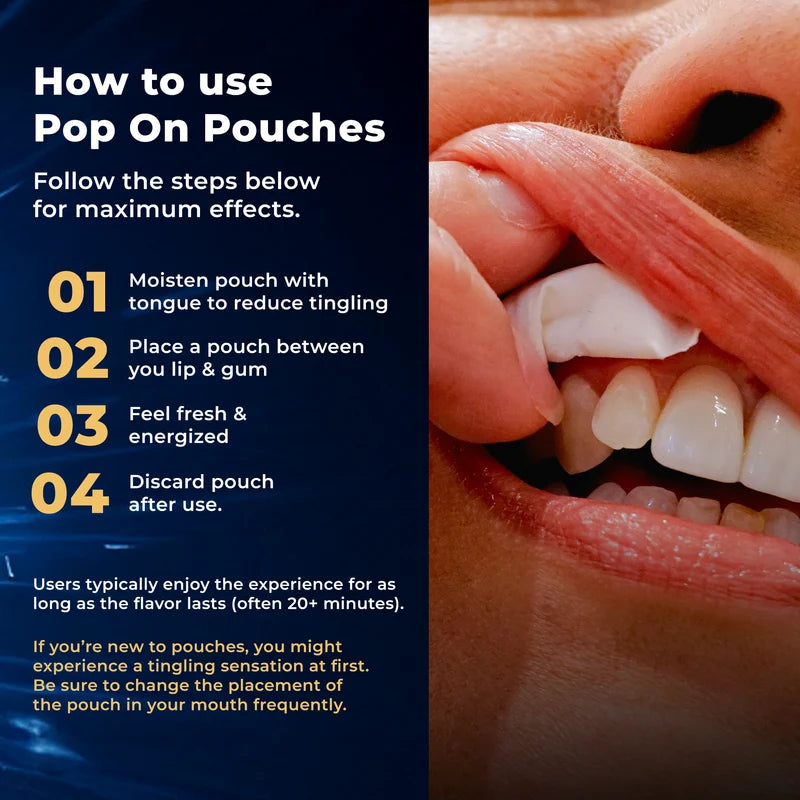 Pop On Fresh Breath + Energy Cool Mint Nootropic Pouches | Zero Nicotine | 15 Count-11