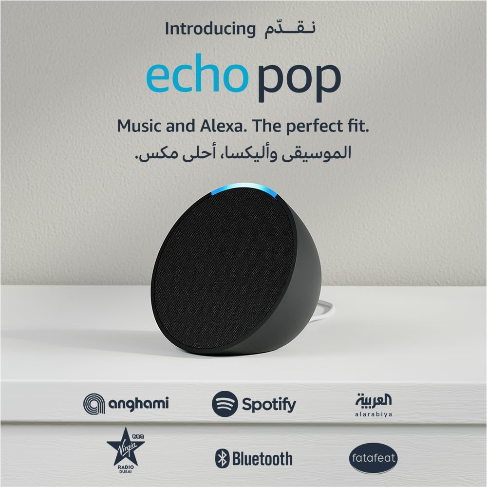 Echo Pop | Full sound compact Wi-Fi & Bluetooth smart speaker with Alexa Charcoal-1