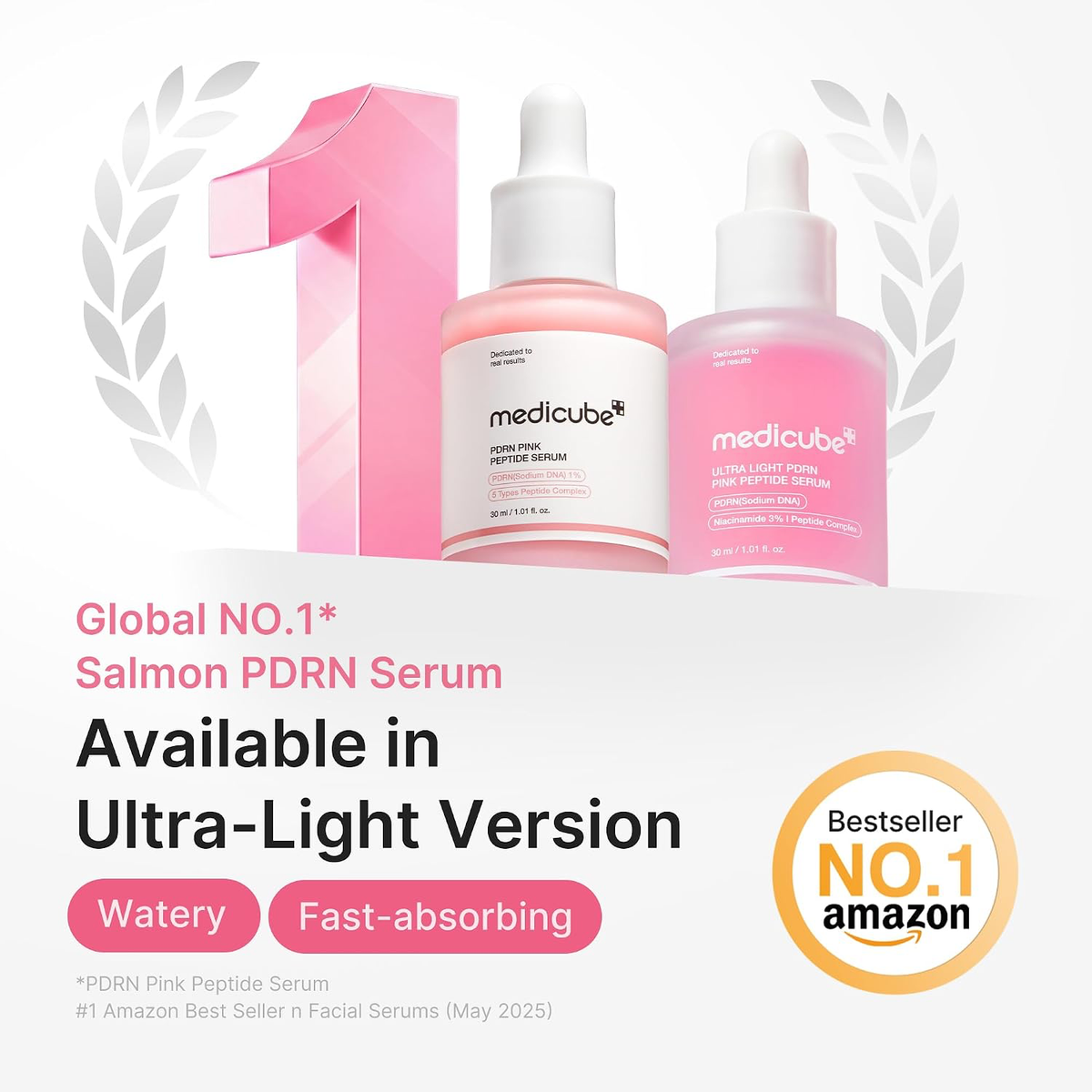 medicube PDRN Pink Peptide Serum with Salmon DNA, 1.01 fl. Oz-2