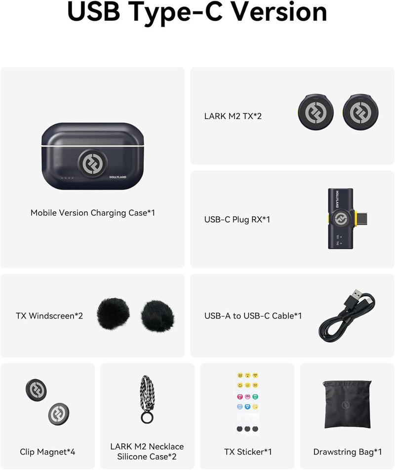 Hollyland LARK M2 Wireless Microphone System compatible with Android, iPhone 16/15-9