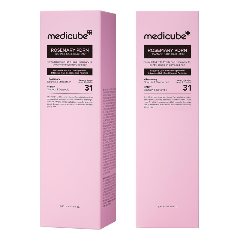 medicube Rosemary PDRN Deep Damage Care Hair Mask, 6.76 fl.oz | Intensive Bonding Care for Over-Damaged Hair - Liposome PDRN & 31 Proteins for Silky, Strong, Glossy Hair, Hair Care Product-9