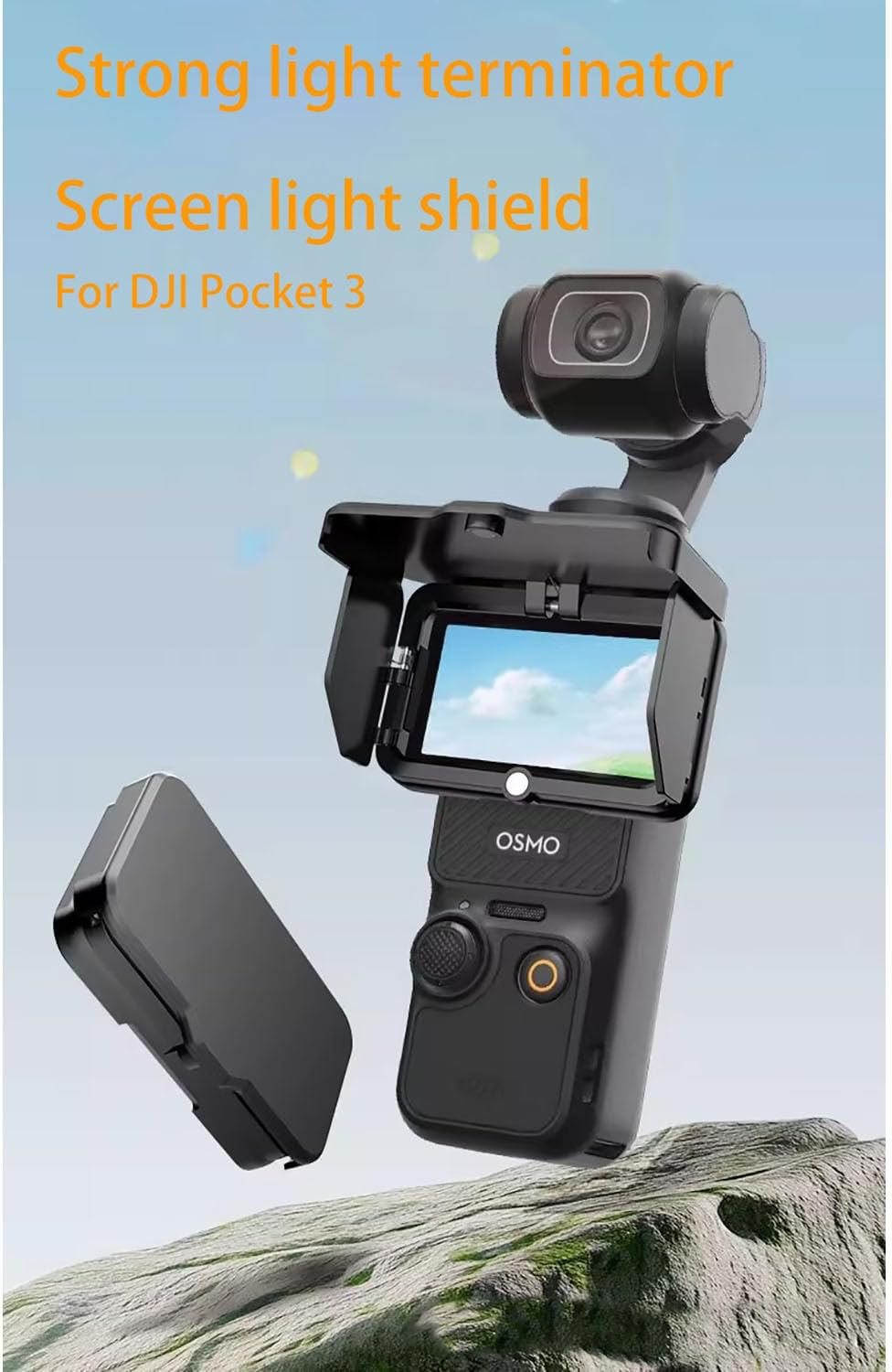 DJI OSMO Pocket 3 Screen Sunshade, 3 Sided Foldable-6