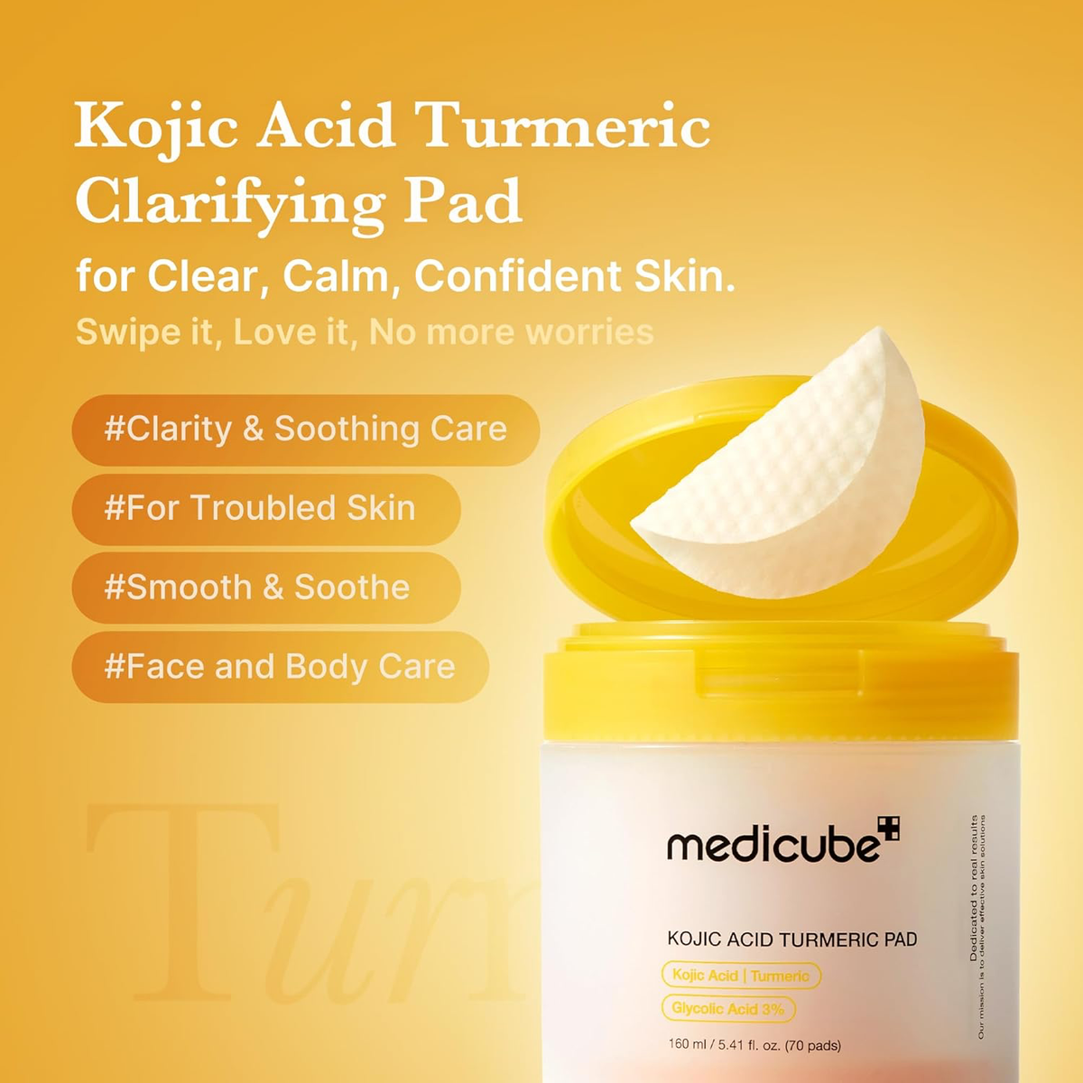 medicube Toner Pads Kojic Acid Turmeric Clarifying Pad, 70 Pads-2