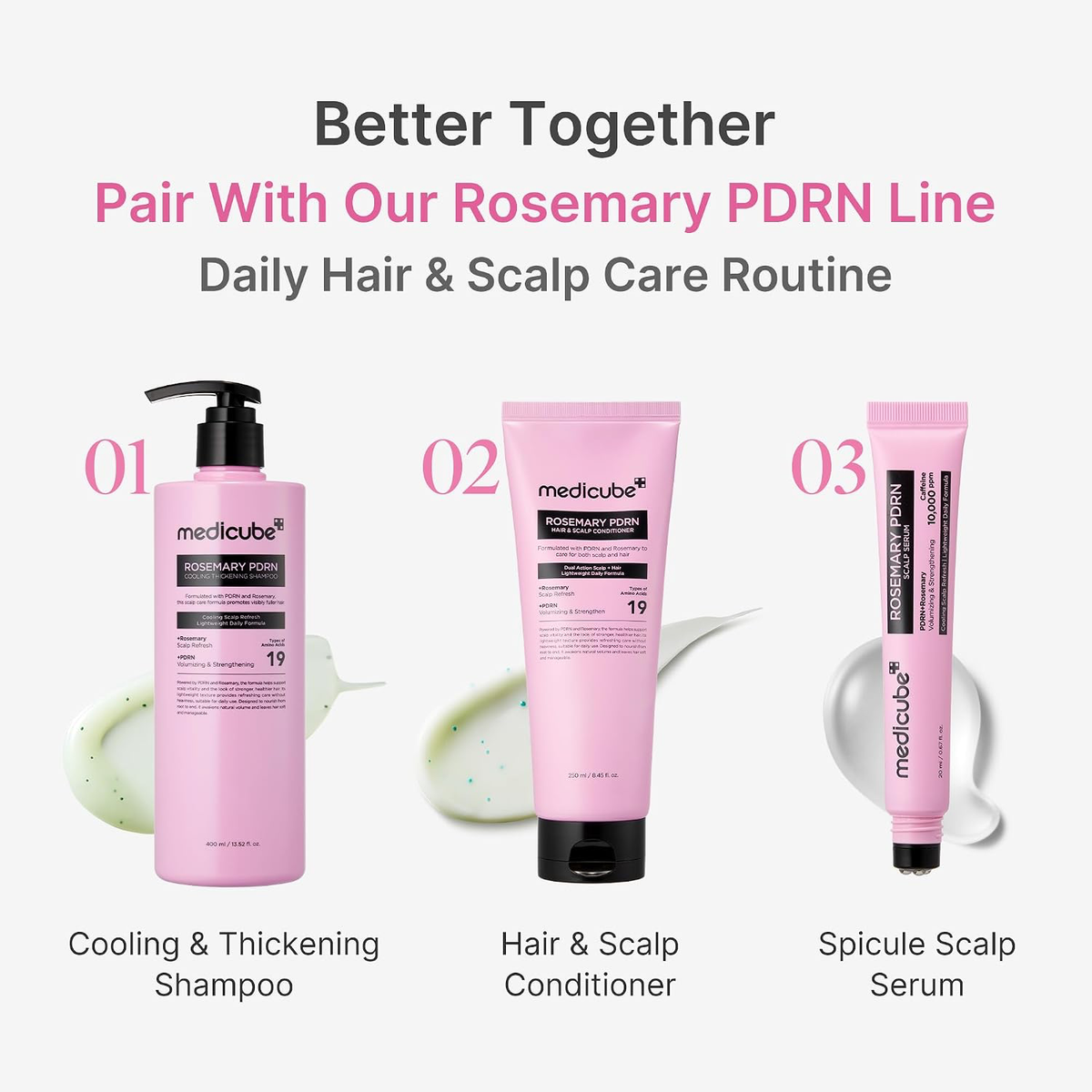 medicube Rosemary PDRN Scalp to Strand Thickening Conditioner, 8.45 fl.oz | Scalp & Hair Strengthening Conditioner for Fine, Dry Hair-7