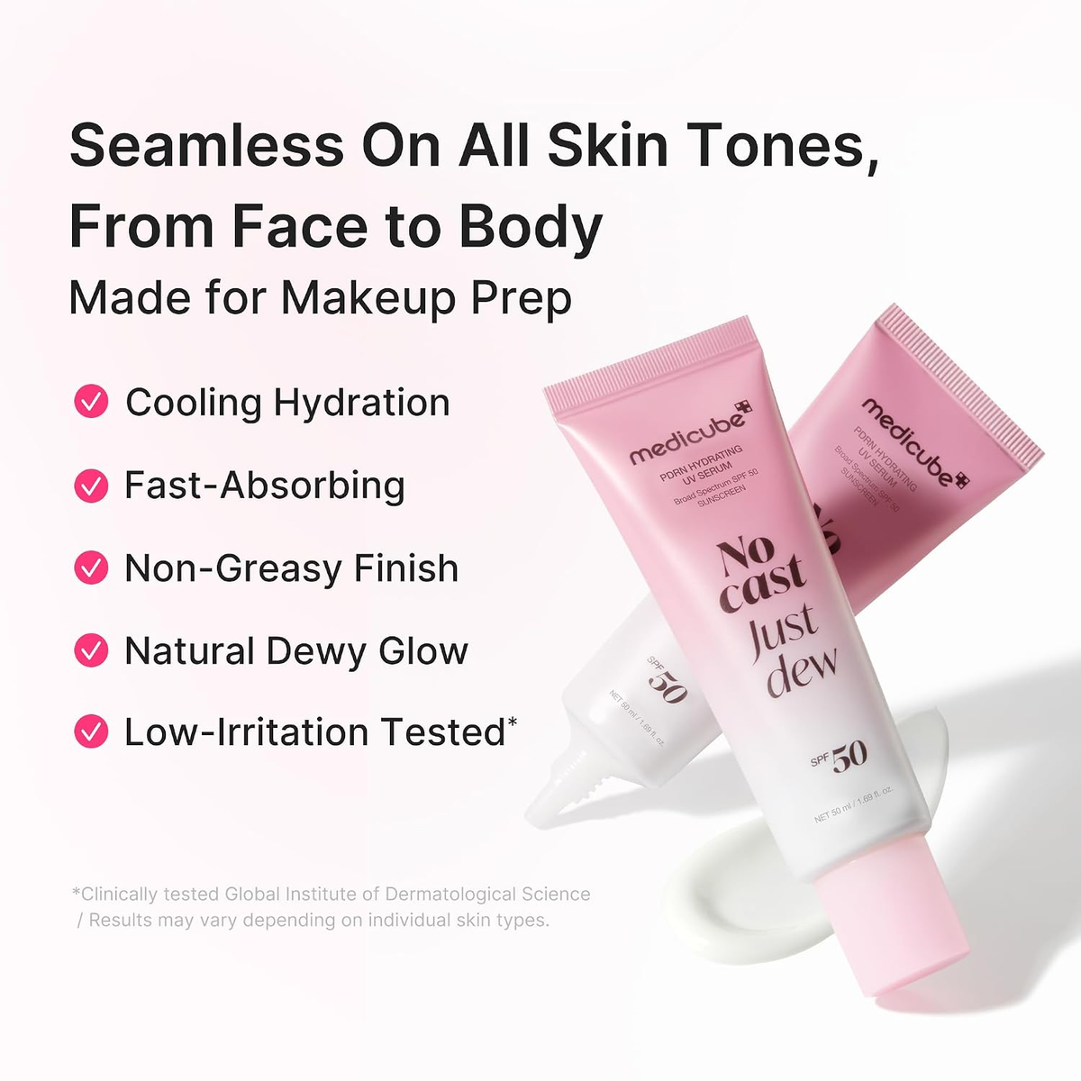 medicube Sunscreen No Cast Just Dew PDRN Hydrating UV Sun Serum, SPF 50-4
