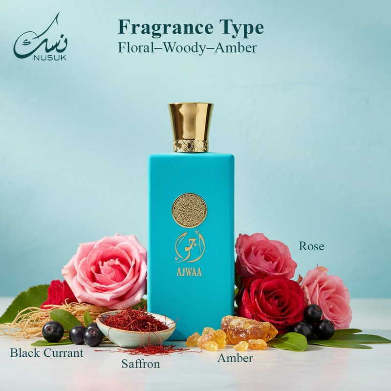 Nusuk Ajwaa Turquoise Eau De Perfume | Unisex Long Lasting Perfume | 100ml-3
