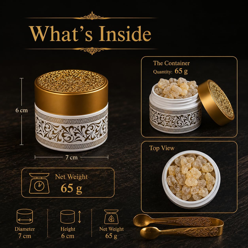 Hojari Luban (Frankincense) Resin Chunks 65g | Premium Omani Boswellia Sacra-3