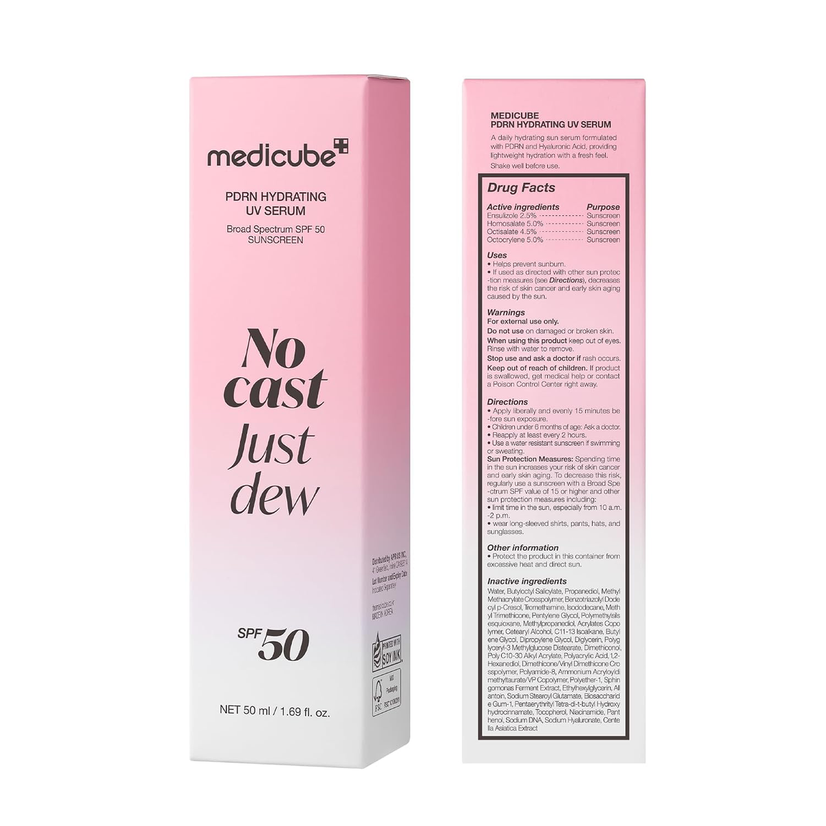 medicube Sunscreen No Cast Just Dew PDRN Hydrating UV Sun Serum, SPF 50-9