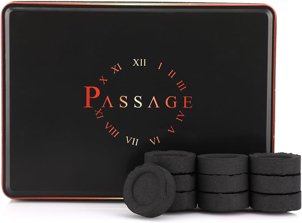 PASSAGE Charcoal Premium Bakhoor| Metal Box | 100 Pieces | SIZE 33mm
