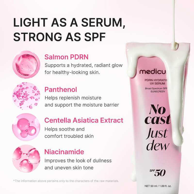 medicube Sunscreen No Cast Just Dew PDRN Hydrating UV Sun Serum, SPF 50-3
