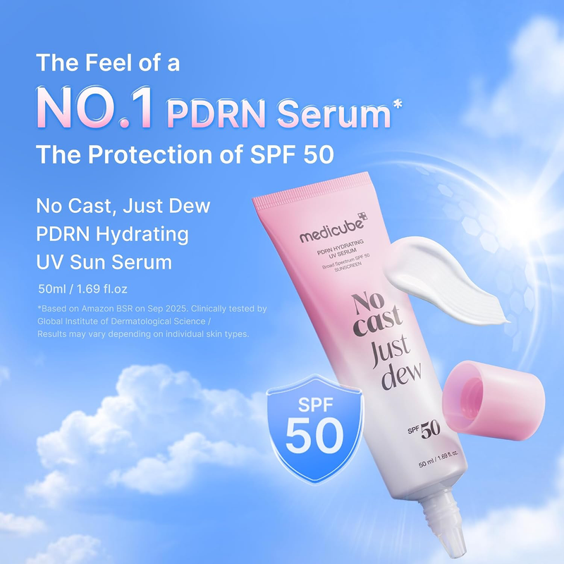medicube Sunscreen No Cast Just Dew PDRN Hydrating UV Sun Serum, SPF 50-2