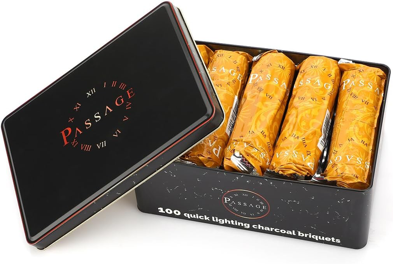 PASSAGE Charcoal Premium Bakhoor| Metal Box | 100 Pieces | SIZE 33mm-3