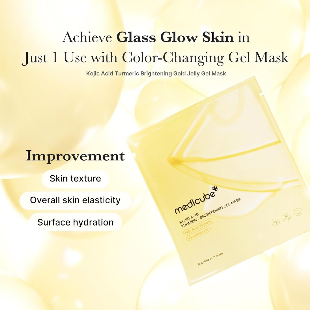 medicube Jelly Gel Mask with Brightening Kojic Acid Turmeric, 4EA | Overnight Face Mask-5