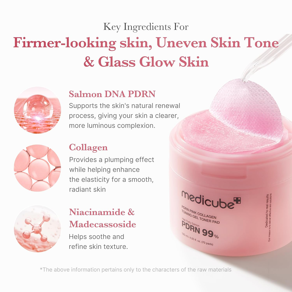 medicube Toner Pads Salmon DNA PDRN Pink Collagen Jelly Pad 70 Pads-4