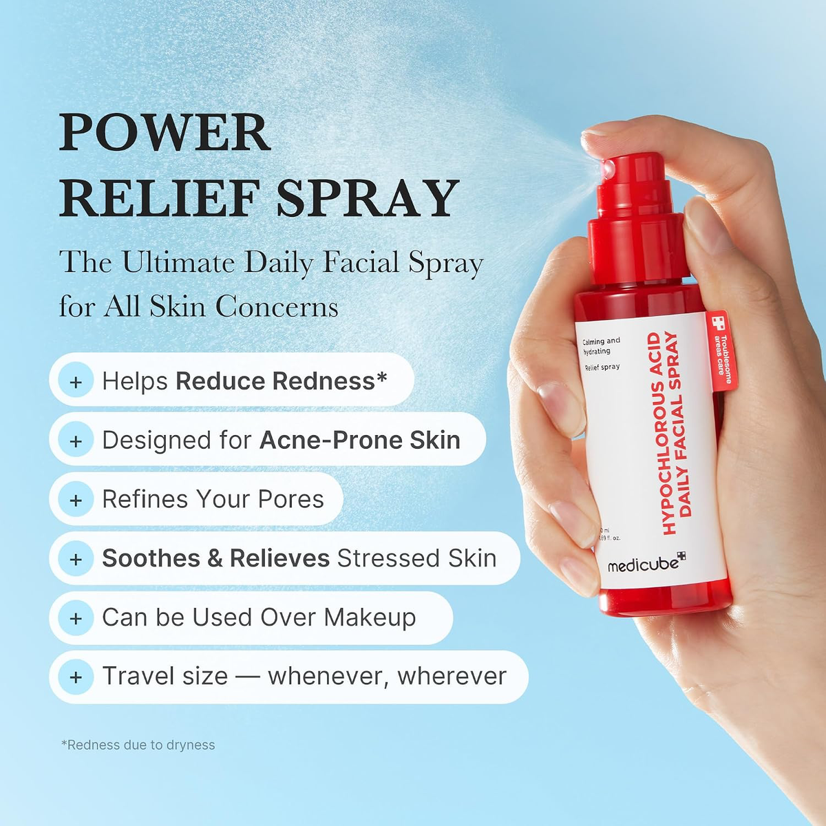 medicube Power Soothing Spray with Hypochlorous Acid, 1.69 fl.oz