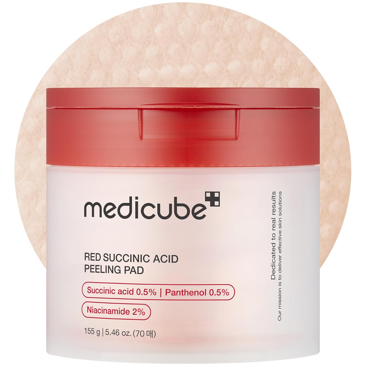 medicube Toner Pads Red Succinic Acid Panthenol Pad for Facial Peeling, 70 Pads
