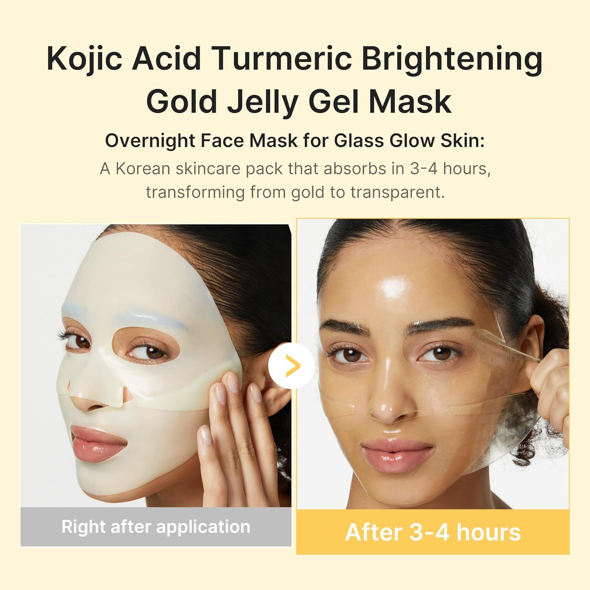 medicube Jelly Gel Mask with Brightening Kojic Acid Turmeric, 4EA | Overnight Face Mask