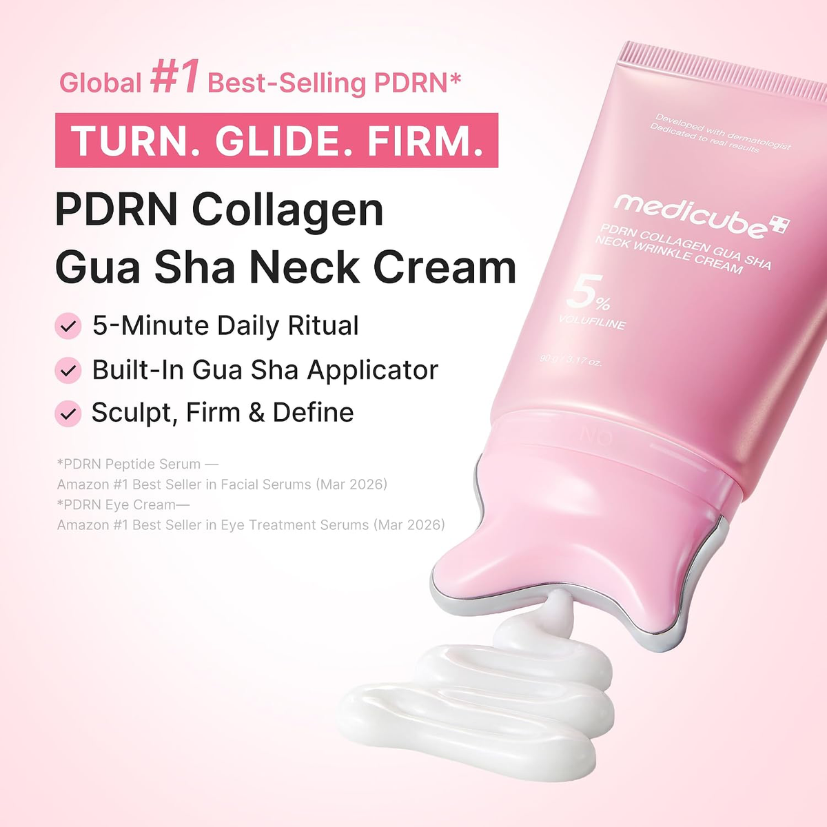 medicube PDRN Collagen Gua Sha Neck Wrinkle Cream, 3.17 oz
