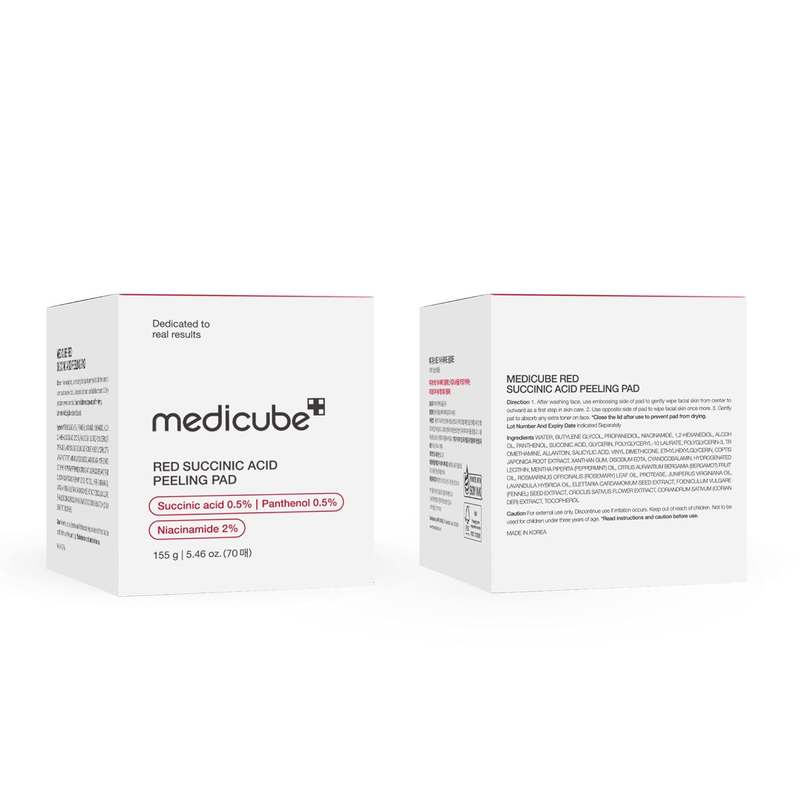 medicube Toner Pads Red Succinic Acid Panthenol Pad for Facial Peeling, 70 Pads-8