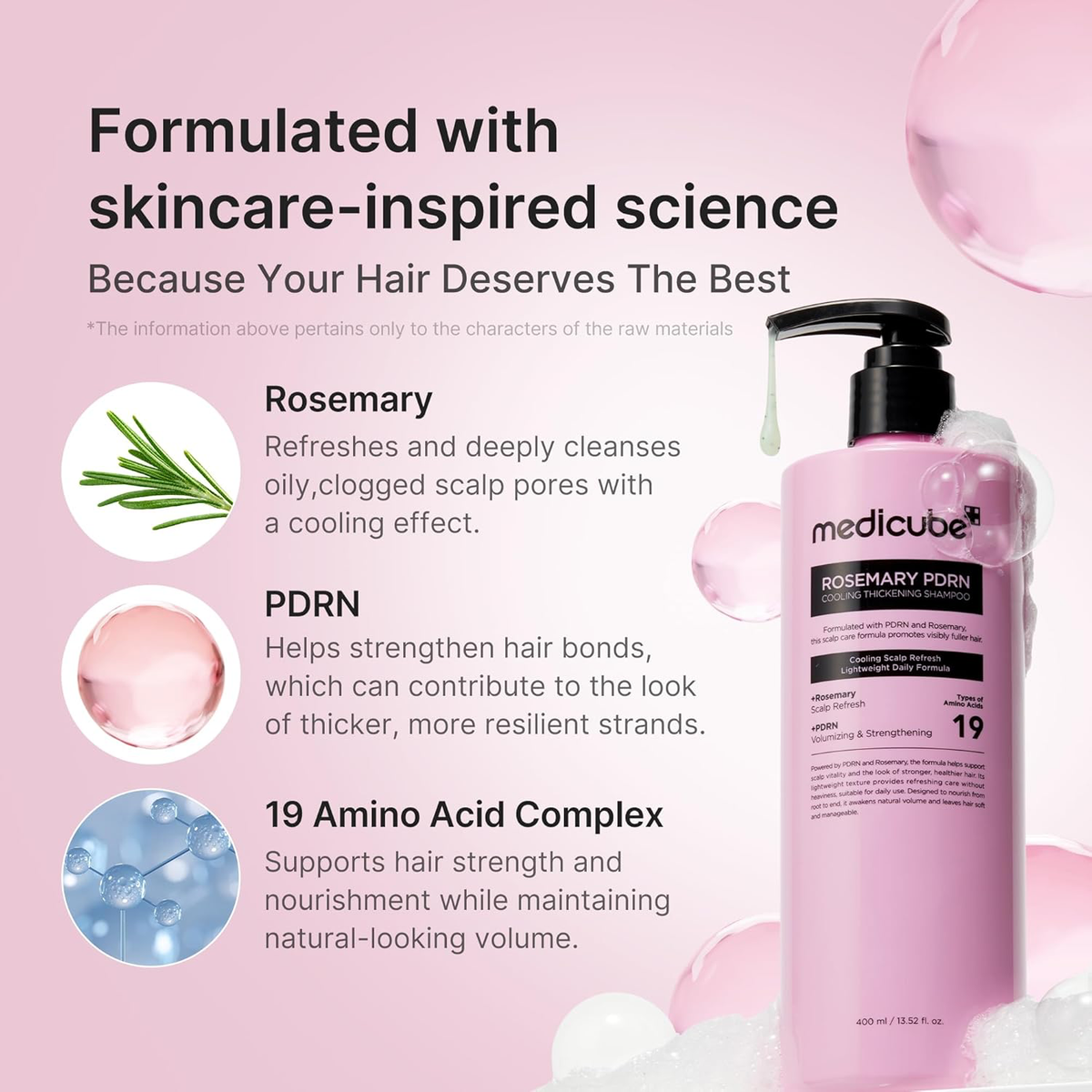 medicube Rosemary PDRN Clarifying Thickening Shampoo, 13.52 fl.oz-4