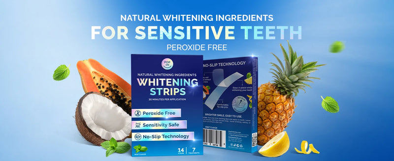 Pop On Teeth Whitening Strips – Peroxide-Free for Sensitive Teeth & Gums | Mint Flavor | 14 Strips / 7 Treatments-10