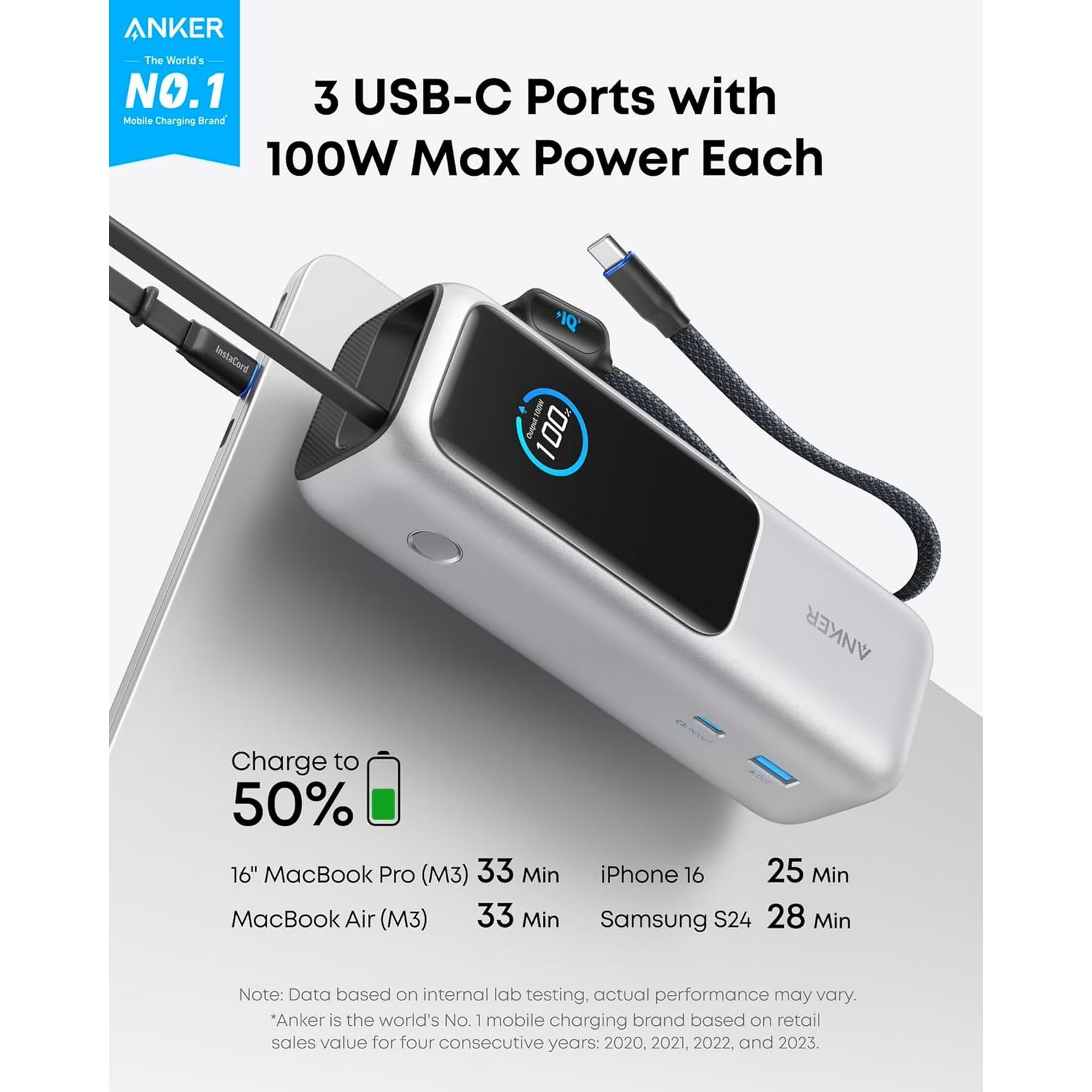 Anker Laptop Power Bank, 25,000mAh Portable Charger